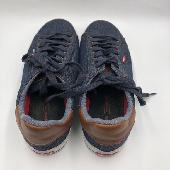 Levi's Men's Blue Denim Sneakers Lace Up Shoes Size 9 Worn Once - Picture 4 of 14